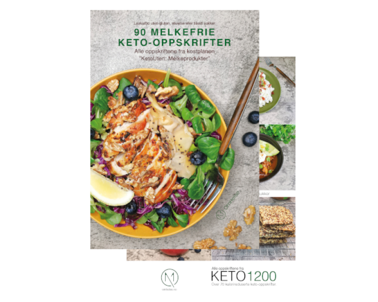 Pakketilbud: 2 oppskriftshefter | Keto1200 + KetoUtenMelkeprodukter| 170 oppskrifter | Spiralhefter